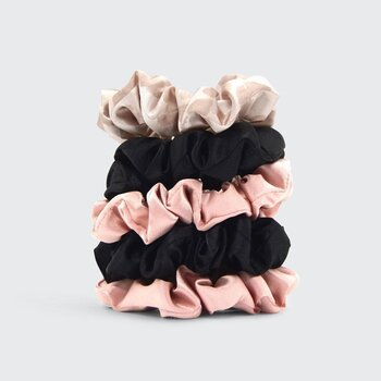 KITSCH Assorted Satin Sleep Scrunchies?5pcs Set 1set?5pcs Fixed Size