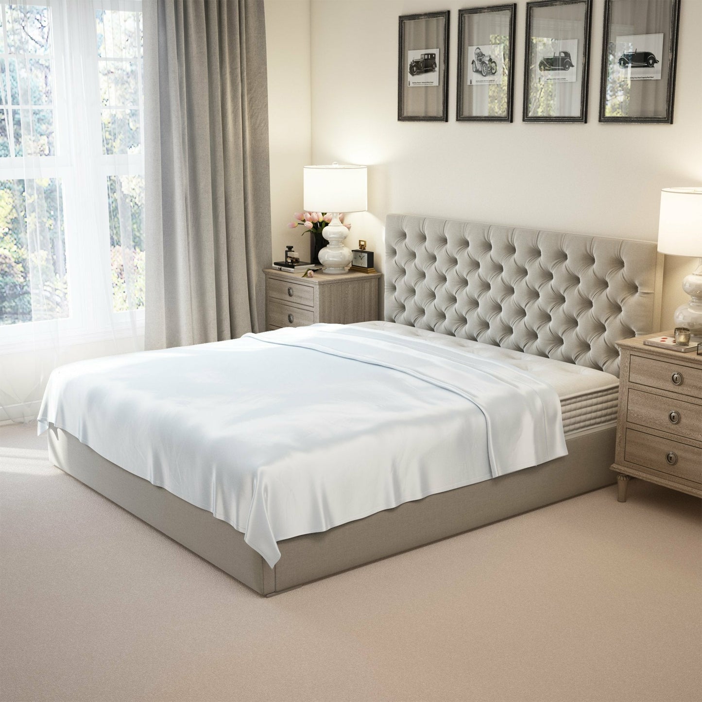 Mulberry Park Silks 22 Momme Silk Flat Sheets Main White Fine Linens