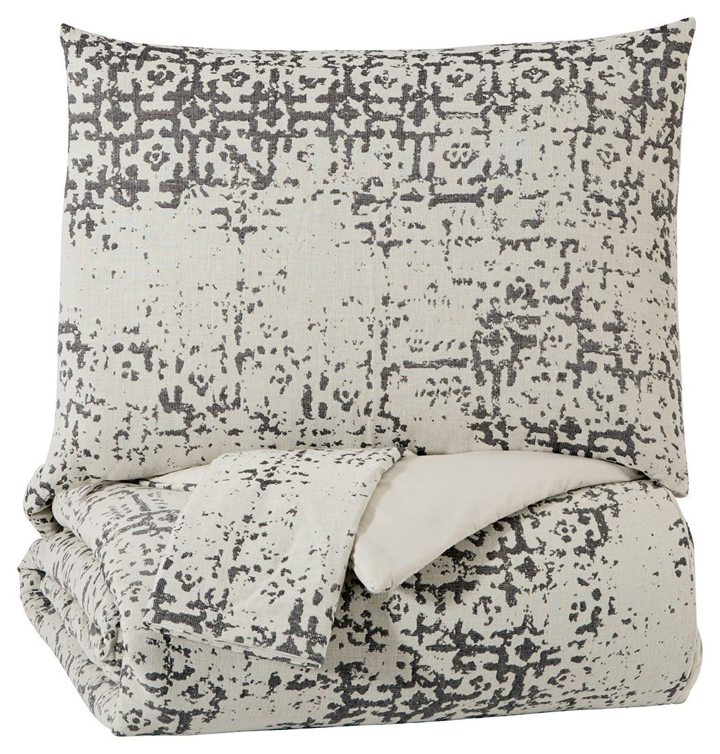 Addey - Charcoal/bone - Queen Comforter Set