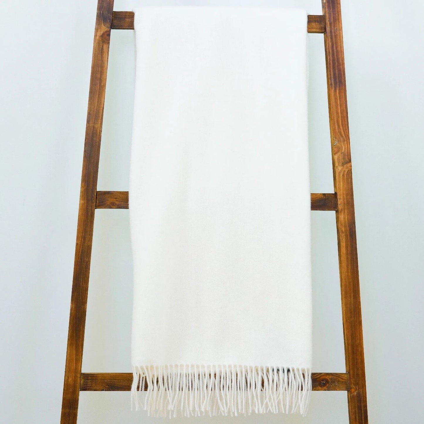 Alashan Classic Cashmere Blend Throw Main White Fine Linens