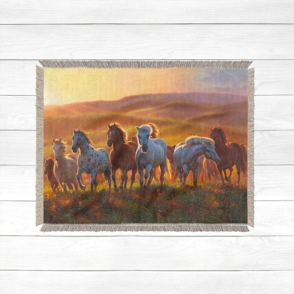 Golden Sun Thunder Woven Throw Blanket