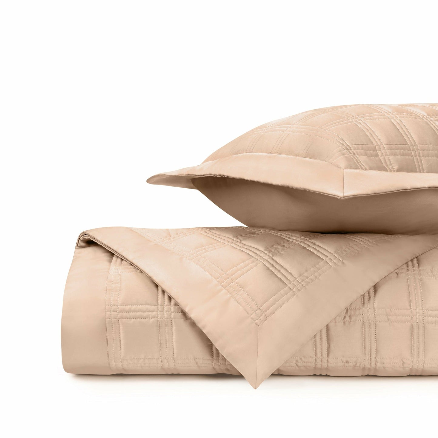 Home Treasures Block Quilted Bedding Blush Fine Linens