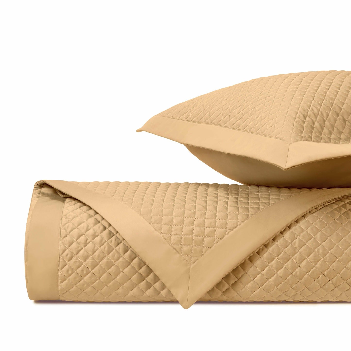 Home Treasures Diamond Pattern Quilted Bedding Gold Fine Linens