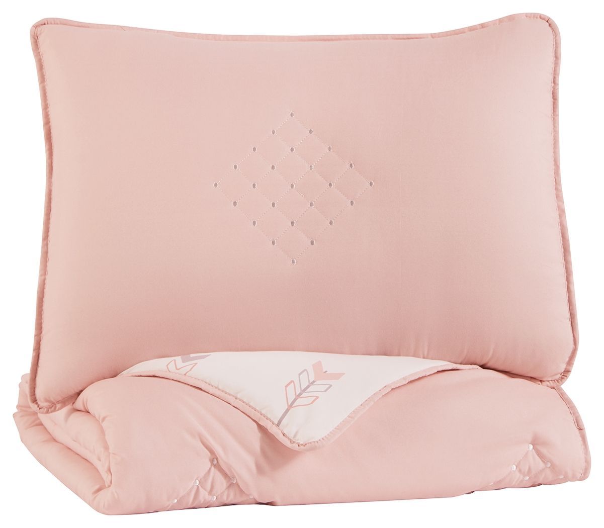 Lexann - Pink/white/gray - Twin Comforter Set