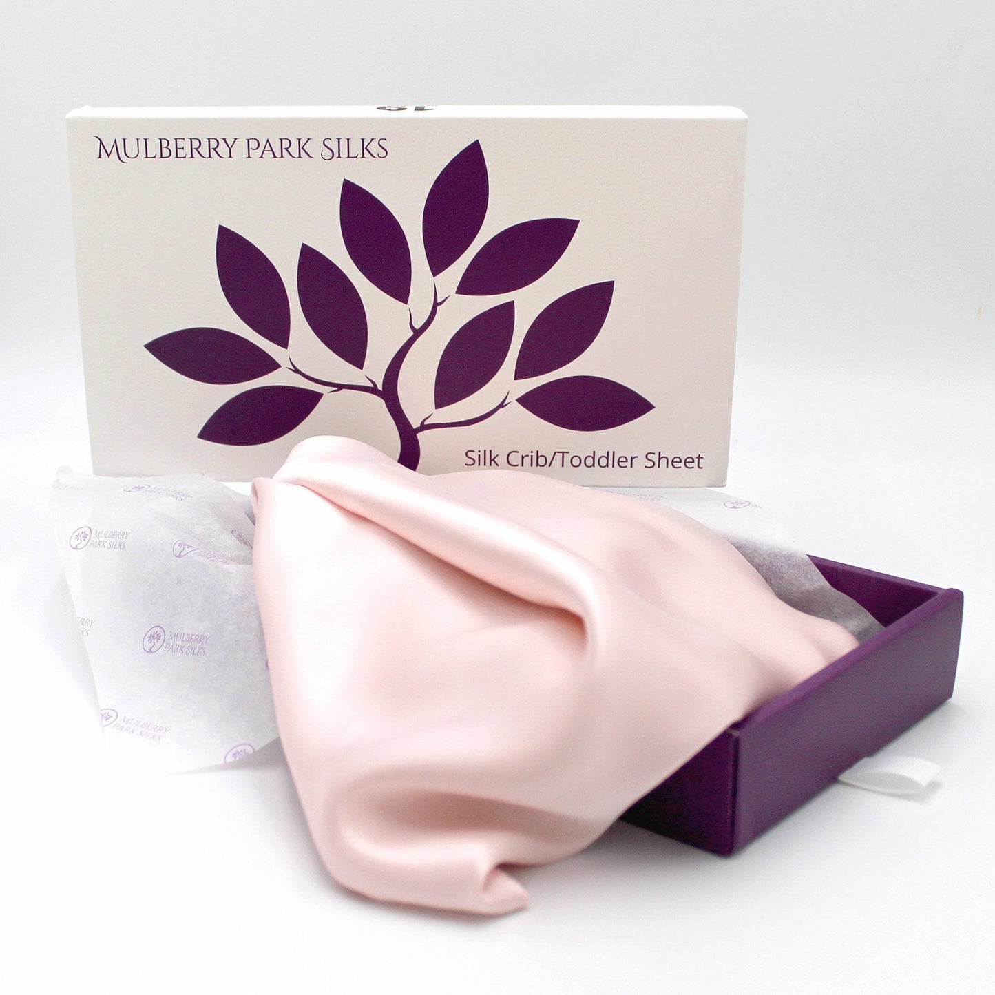 Mulberry Park 19 Momme Silk Crib Sheet Main Lullaby Pink Fine Linens