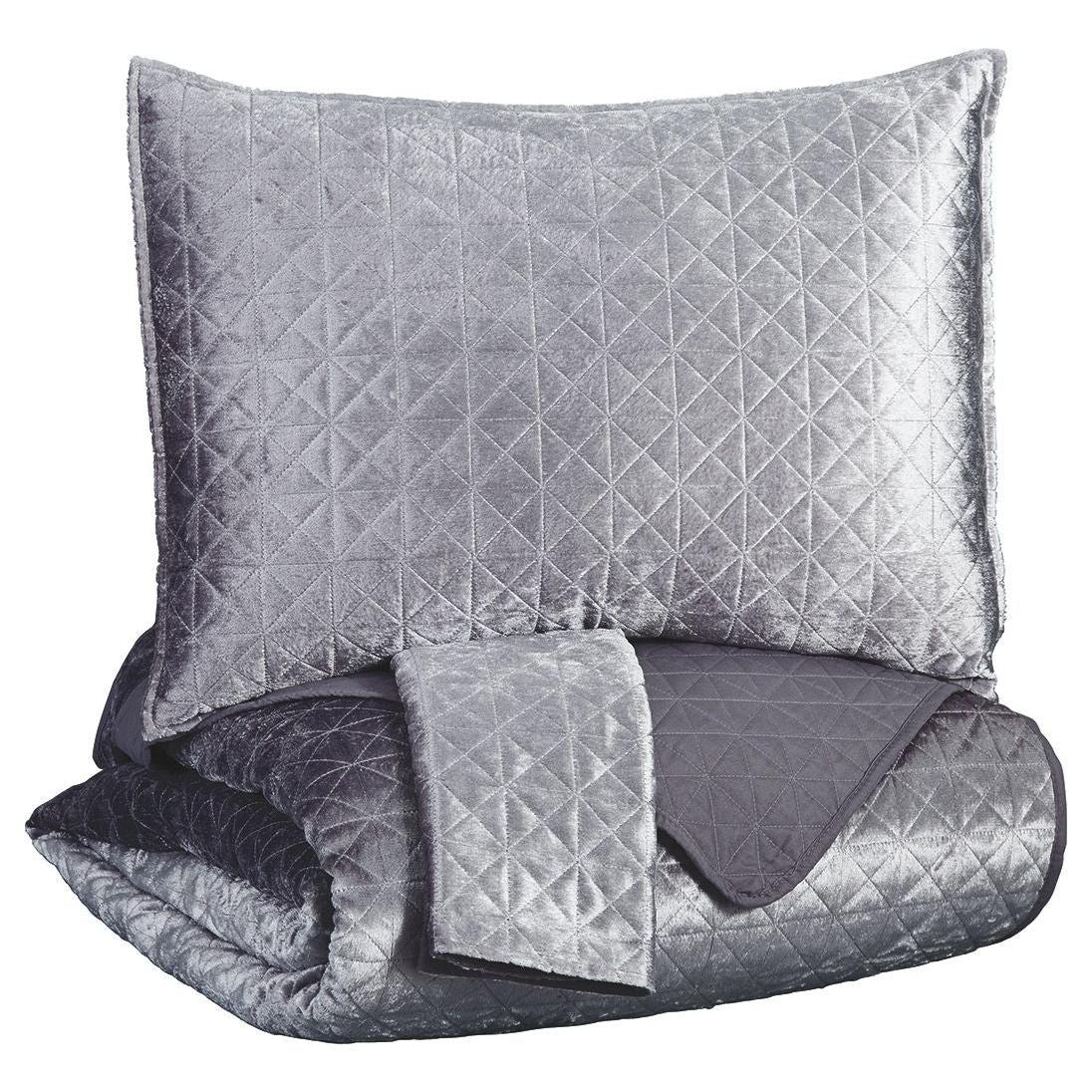 Maryam - Gray - King Coverlet Set