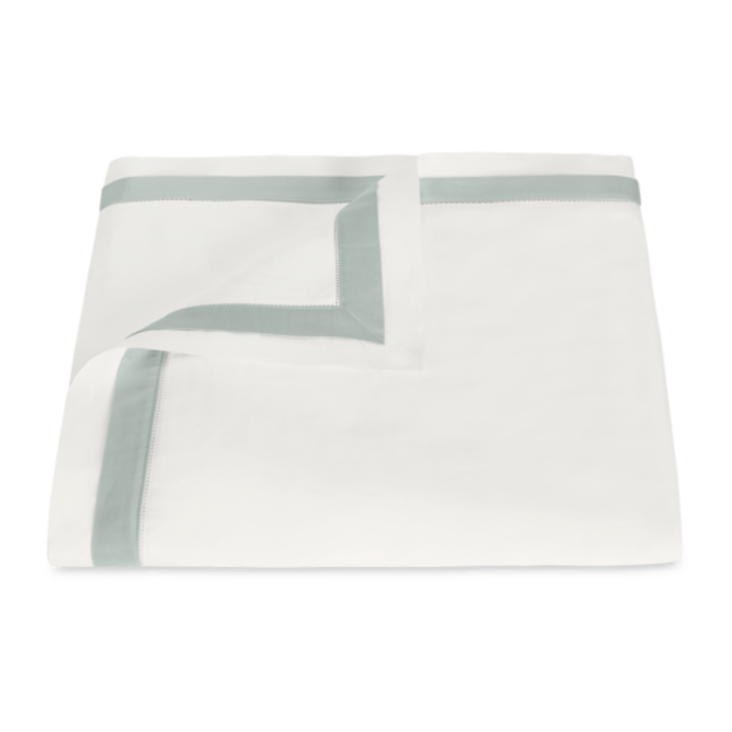 Silo of Matouk Ambrose Bedding Duvet Cover Bone/Celadon Fine Linens