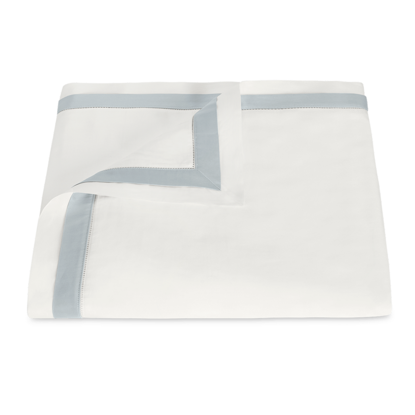 Silo Image of Matouk Ambrose Bedding Duvet Cover in Bone/Pool Color