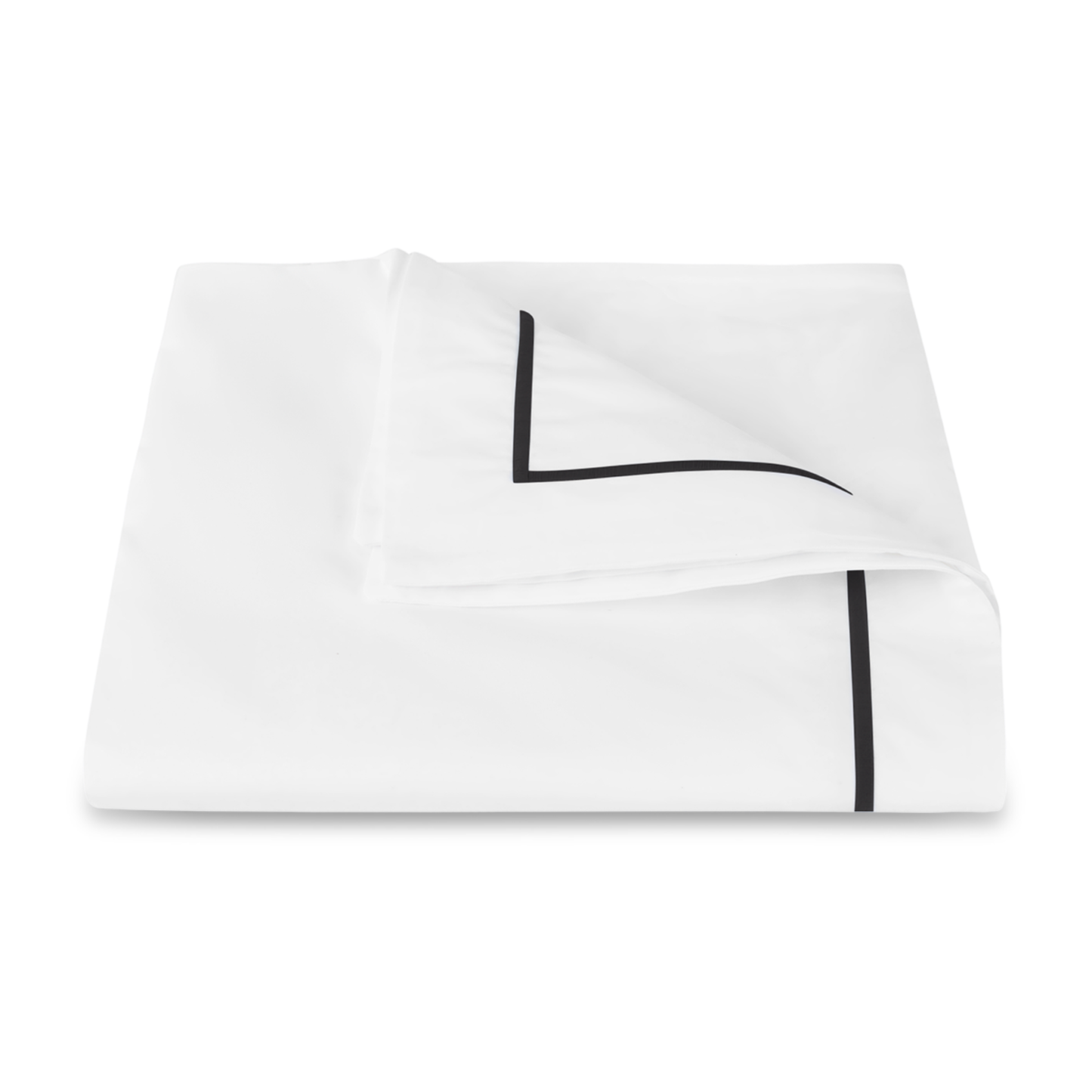 Matouk Bergamo Satin Stitch Bedding Duvet Cover Black