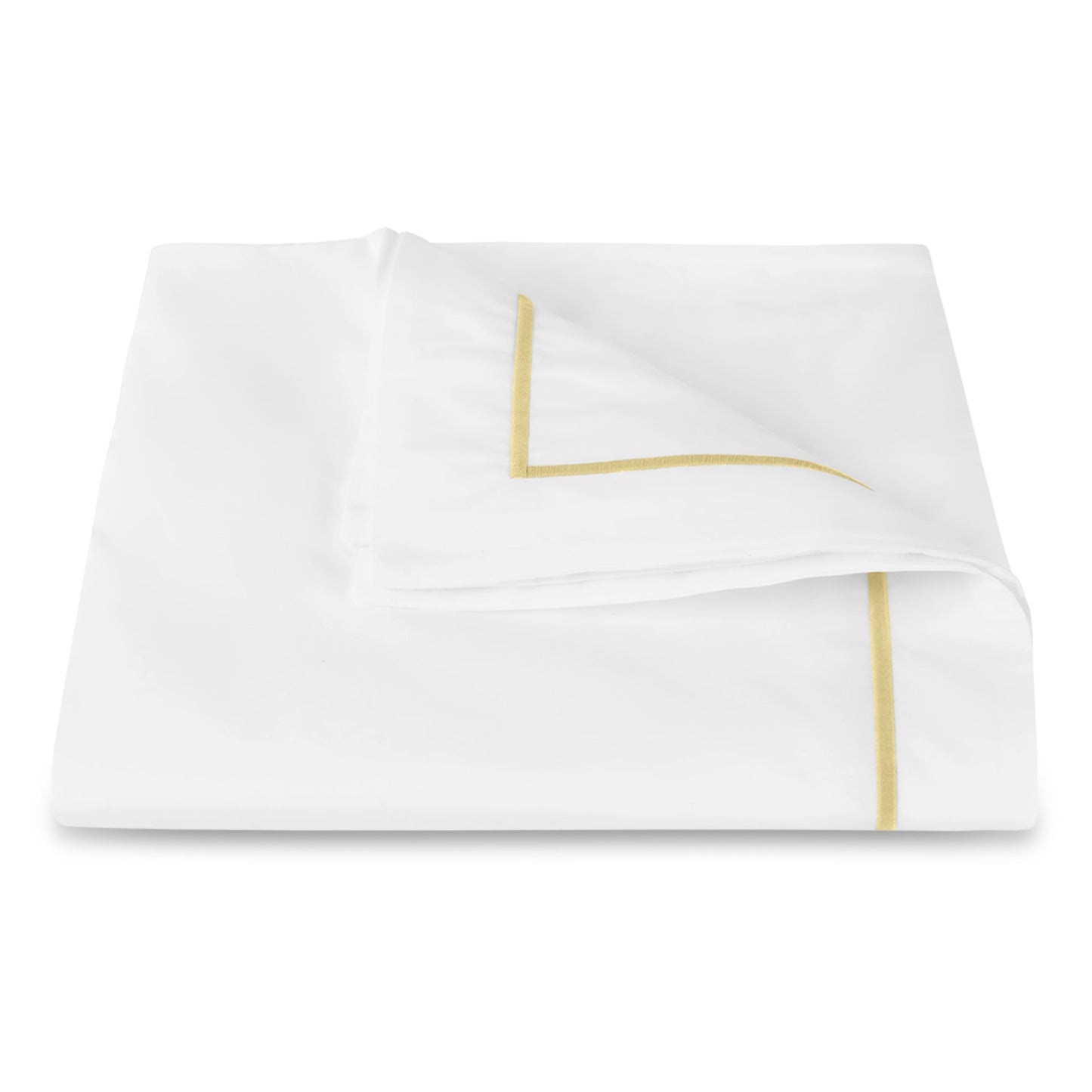 Matouk Bergamo Satin Stitch Bedding Duvet Cover Honey Fine Linens