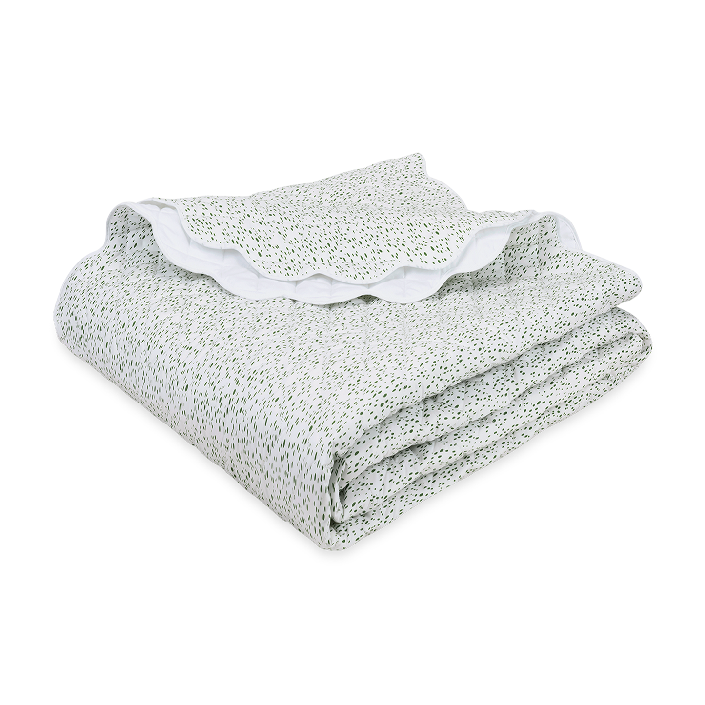 Quilted Coverlet of Matouk Celine Bedding in Grass Color