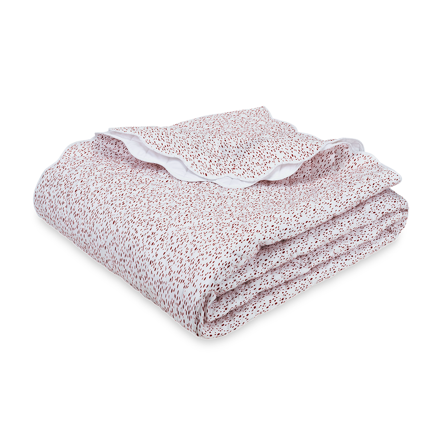 Quilted Coverlet of Matouk Celine Bedding in Redberry Color