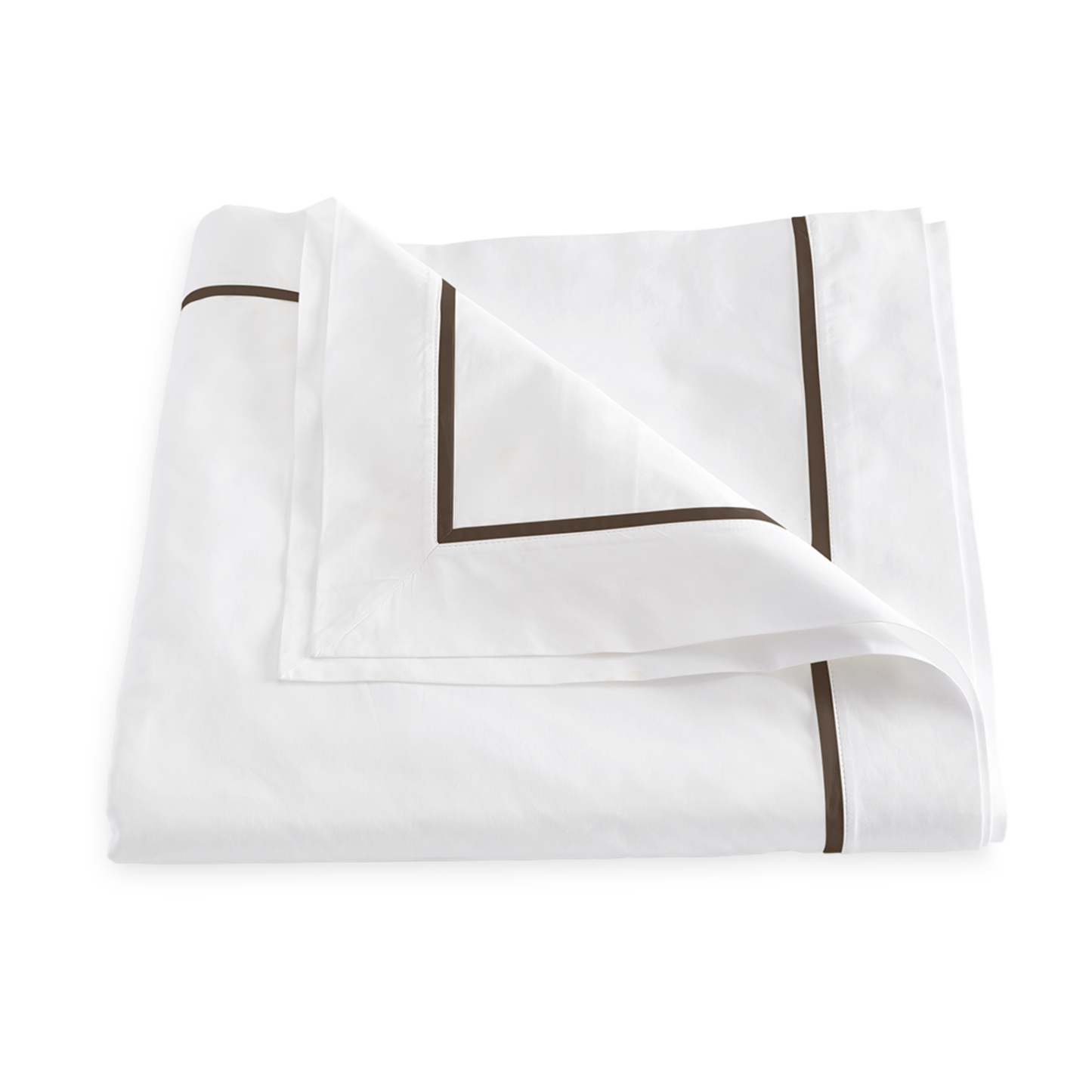 Folded Duvet Cover of Matouk Gatsby Bedding Sable Color
