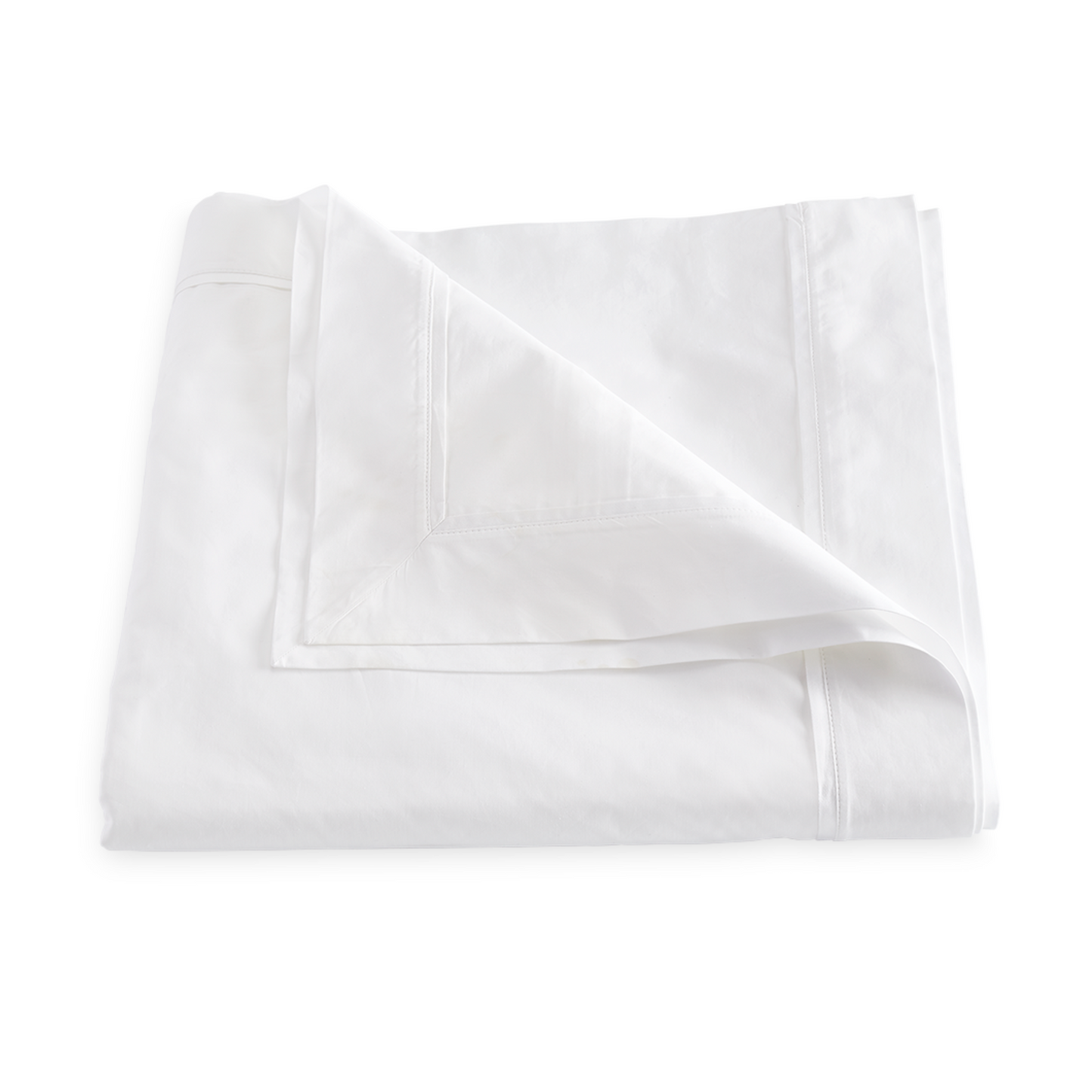Folded Duvet Cover of Matouk Gatsby Bedding White Color
