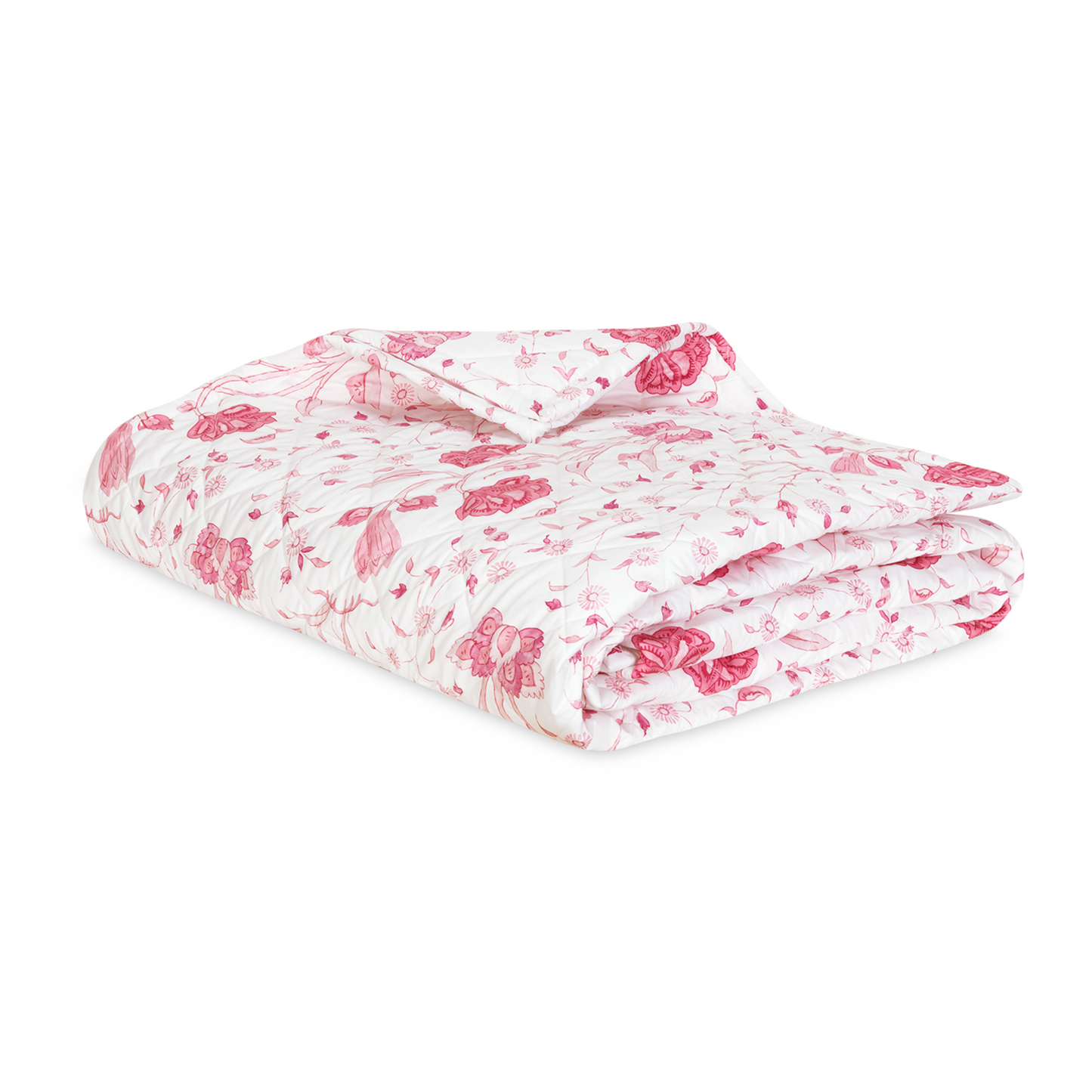 Folded Quilt Silo of Matouk Schumacher Khilan Bedding Color Peony