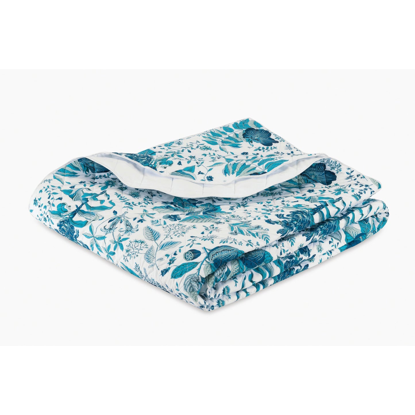Matouk Schumacher Pomegranate Bedding Quilt Prussian Blue Fine Linens