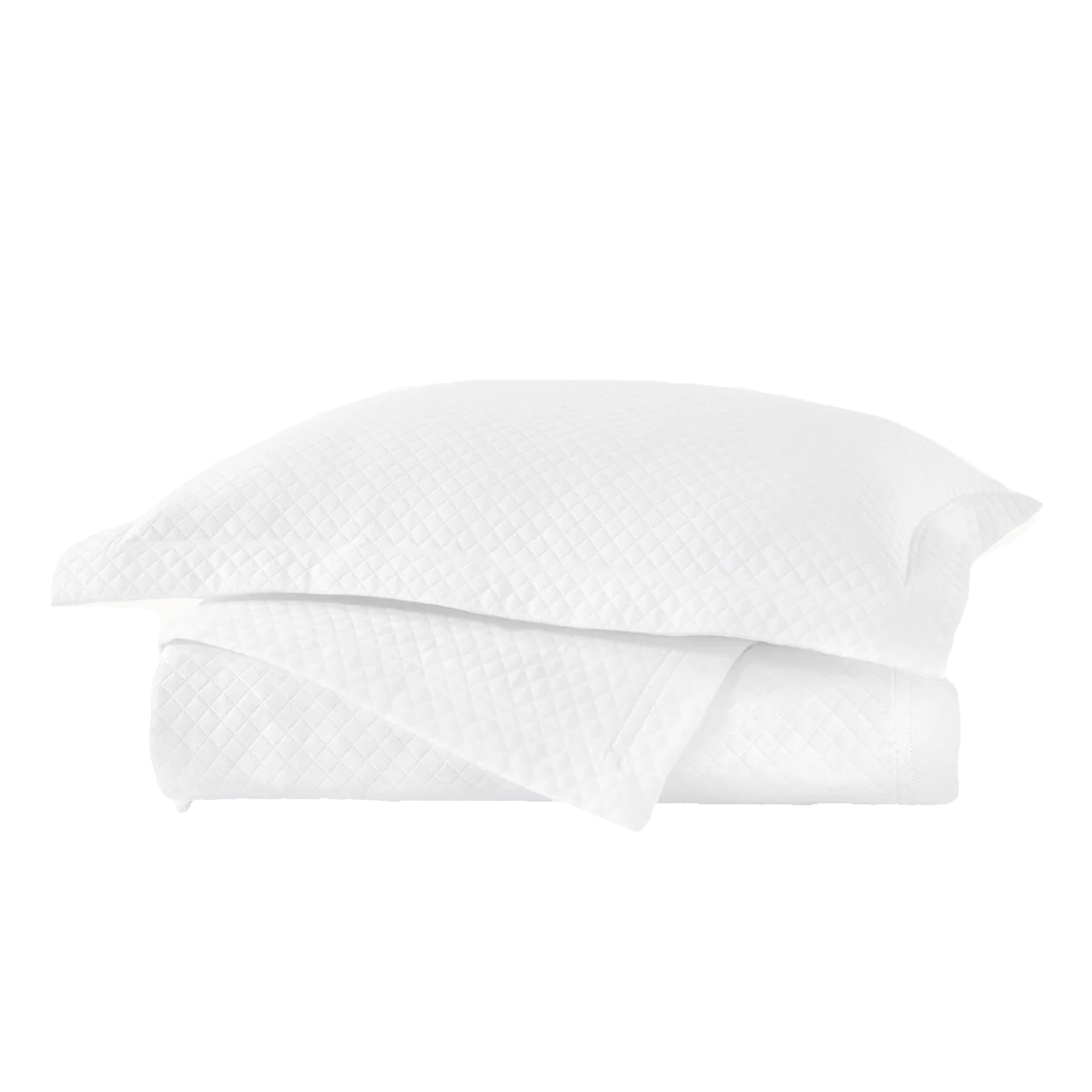 Folded Coverlet of Peacock Alley Oxford Matelassé Coverlets and Shams Color White