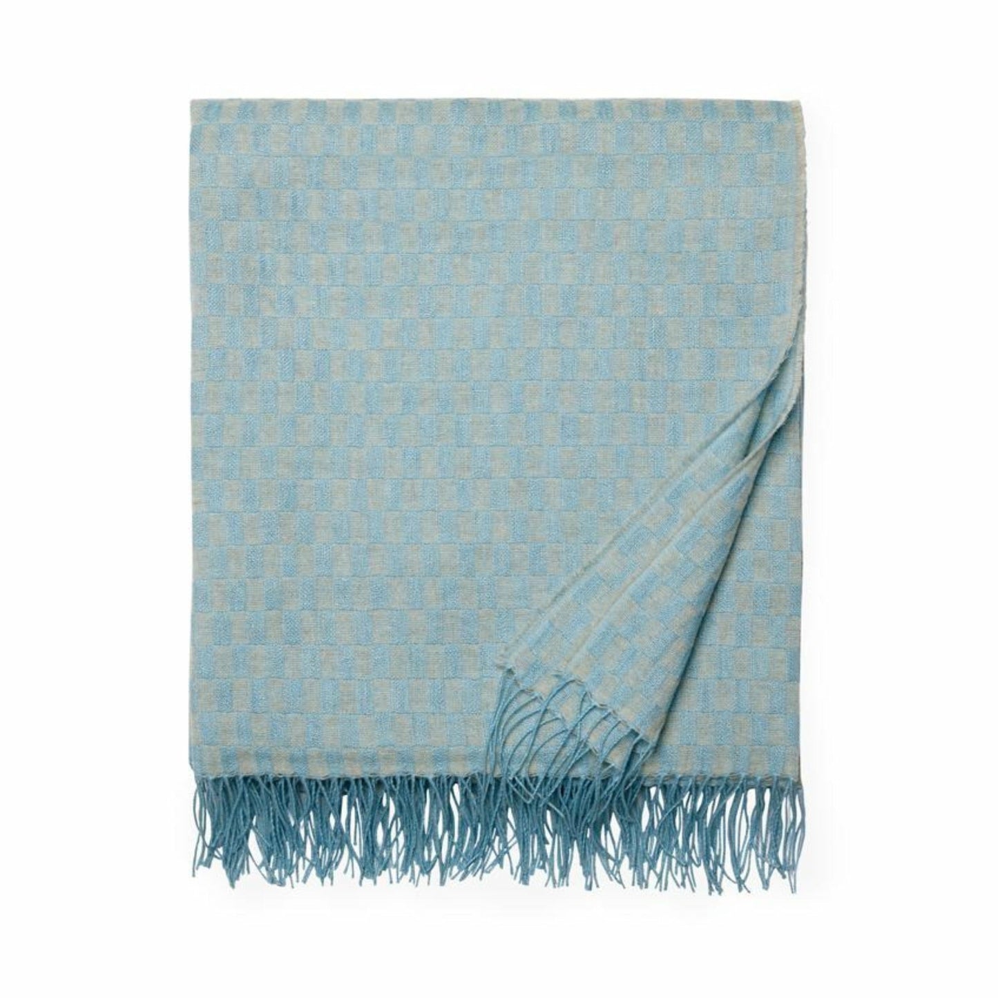 Sferra Palmilla Throw Blanket Aqua Fine Linens