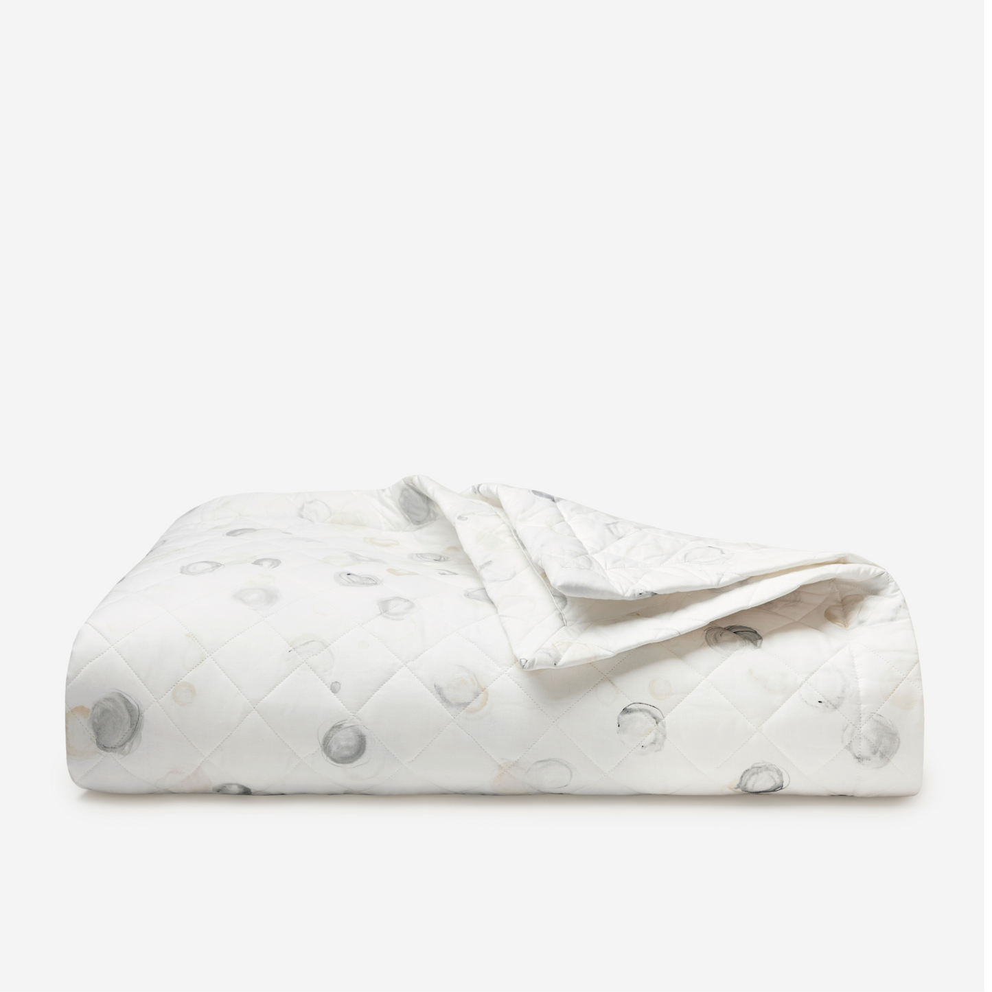 Sferra Punti Bedding Folded Duvet Cover in Platinum Color