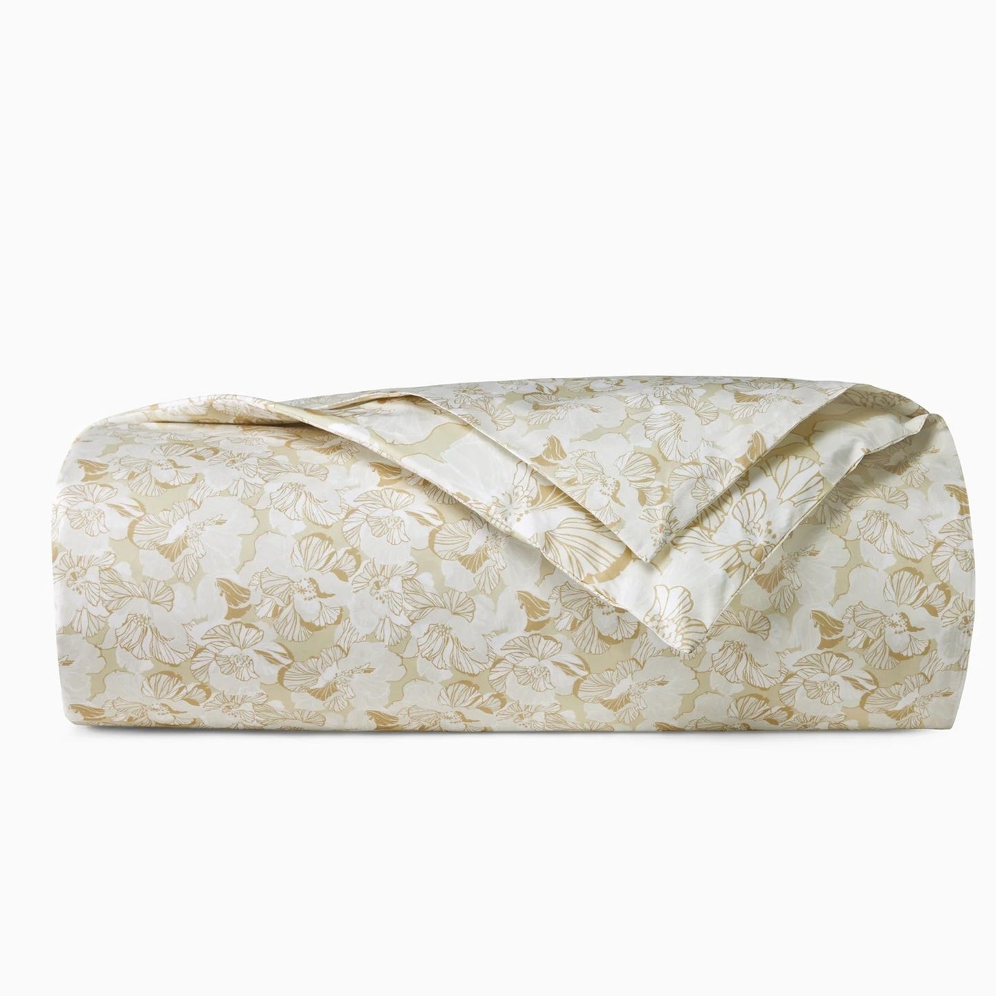 Folded Duvet Cover of Sferra Tropici Bedding in Sand Color