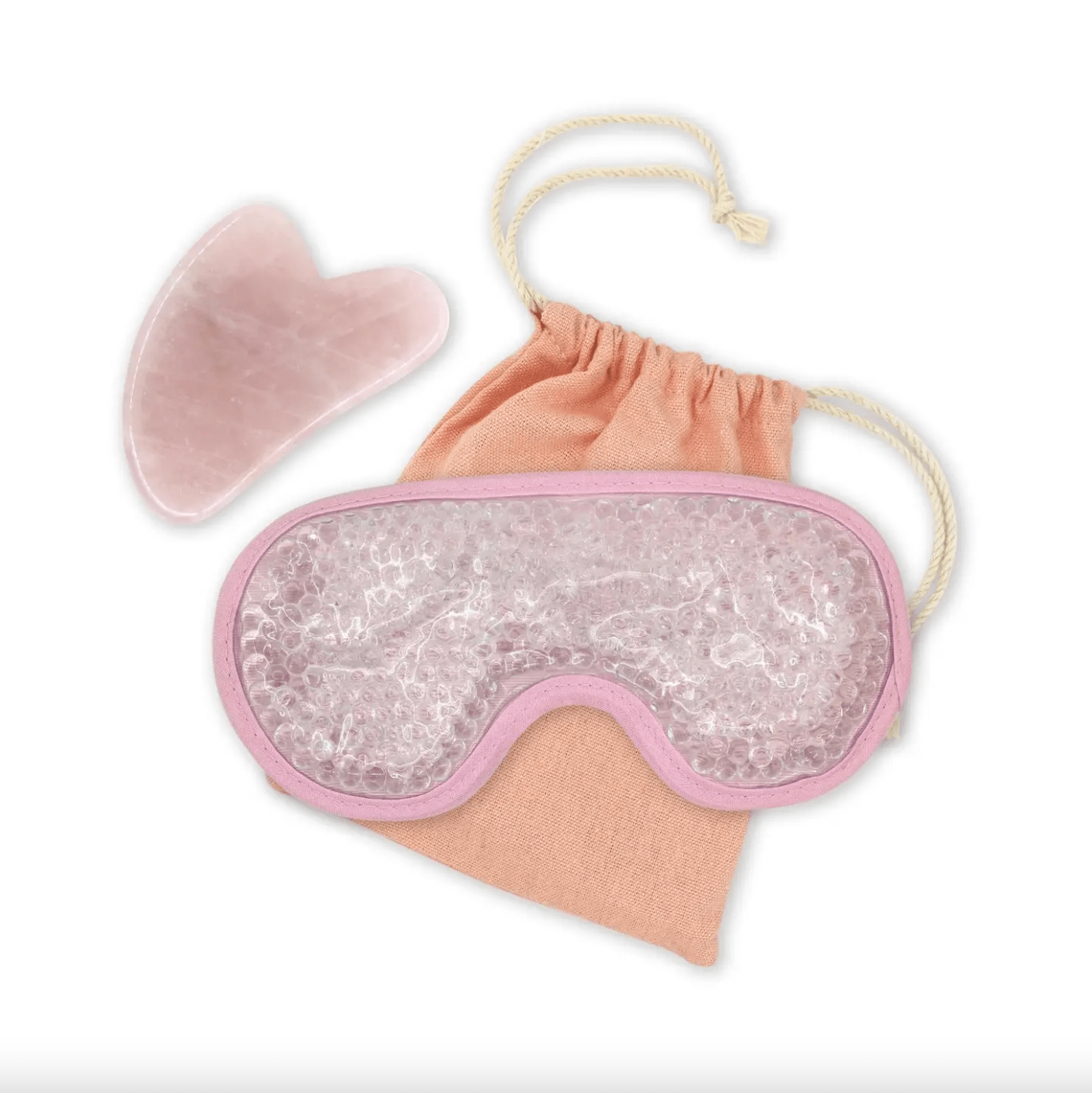 ZEN'AROME Rose Quartz GuaSha & Eye Mask Set