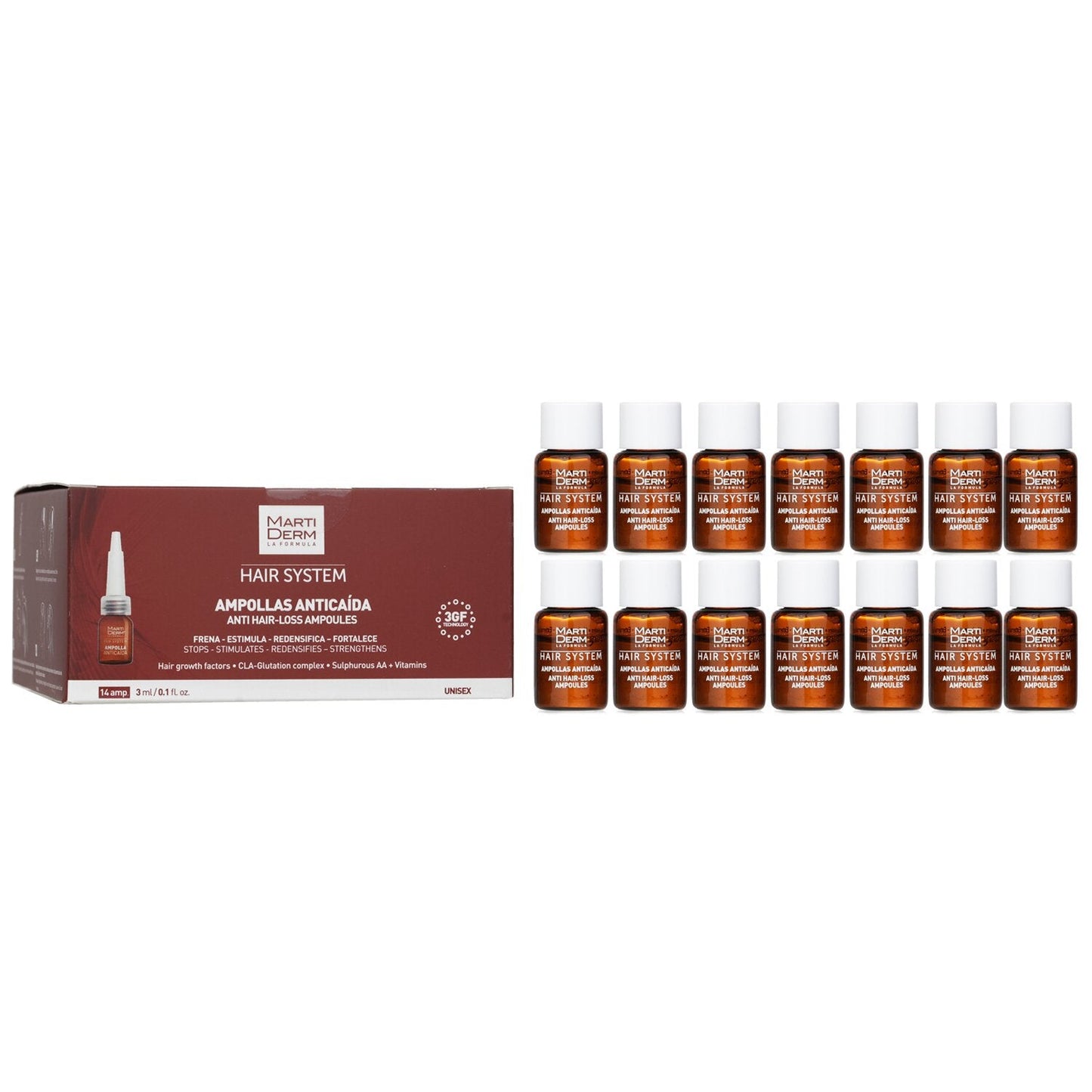 Martiderm Hair System Anti Hair-Loss Ampoules  14 Ampoulesx3ml