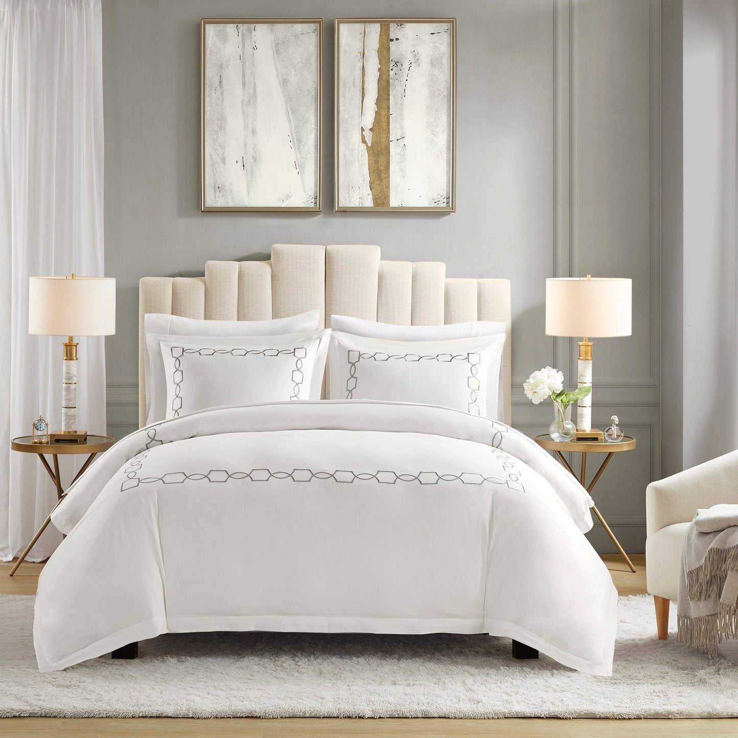 3 Piece Duvet Set (2 Colors, 3 Sizes)