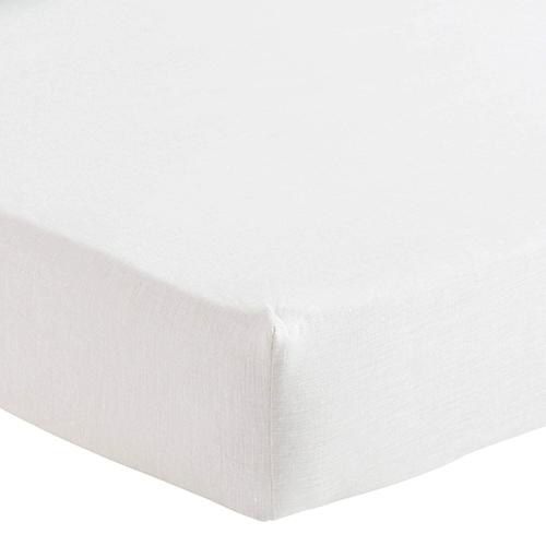 Maine White Fitted Linen Sheet, Queen by Alexandre Turpault CLEARANCE