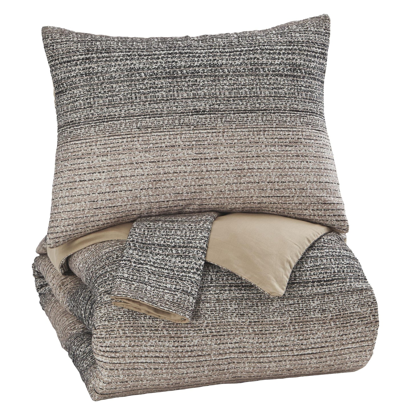 Arturo - Natural/charcoal - King Duvet Cover Set