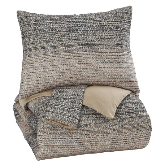 Arturo - Natural/charcoal - King Duvet Cover Set