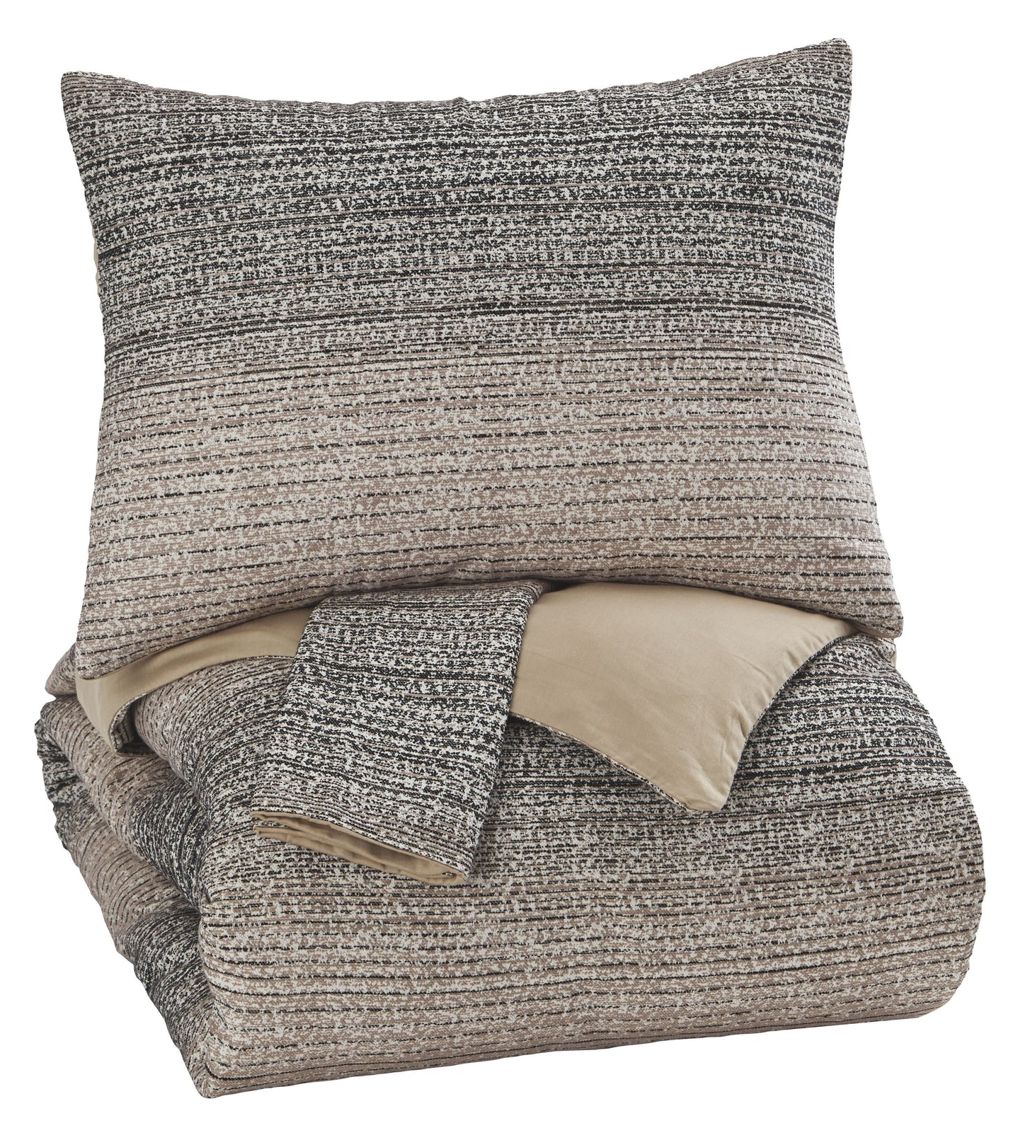 Arturo - Natural/charcoal - Queen Duvet Cover Set