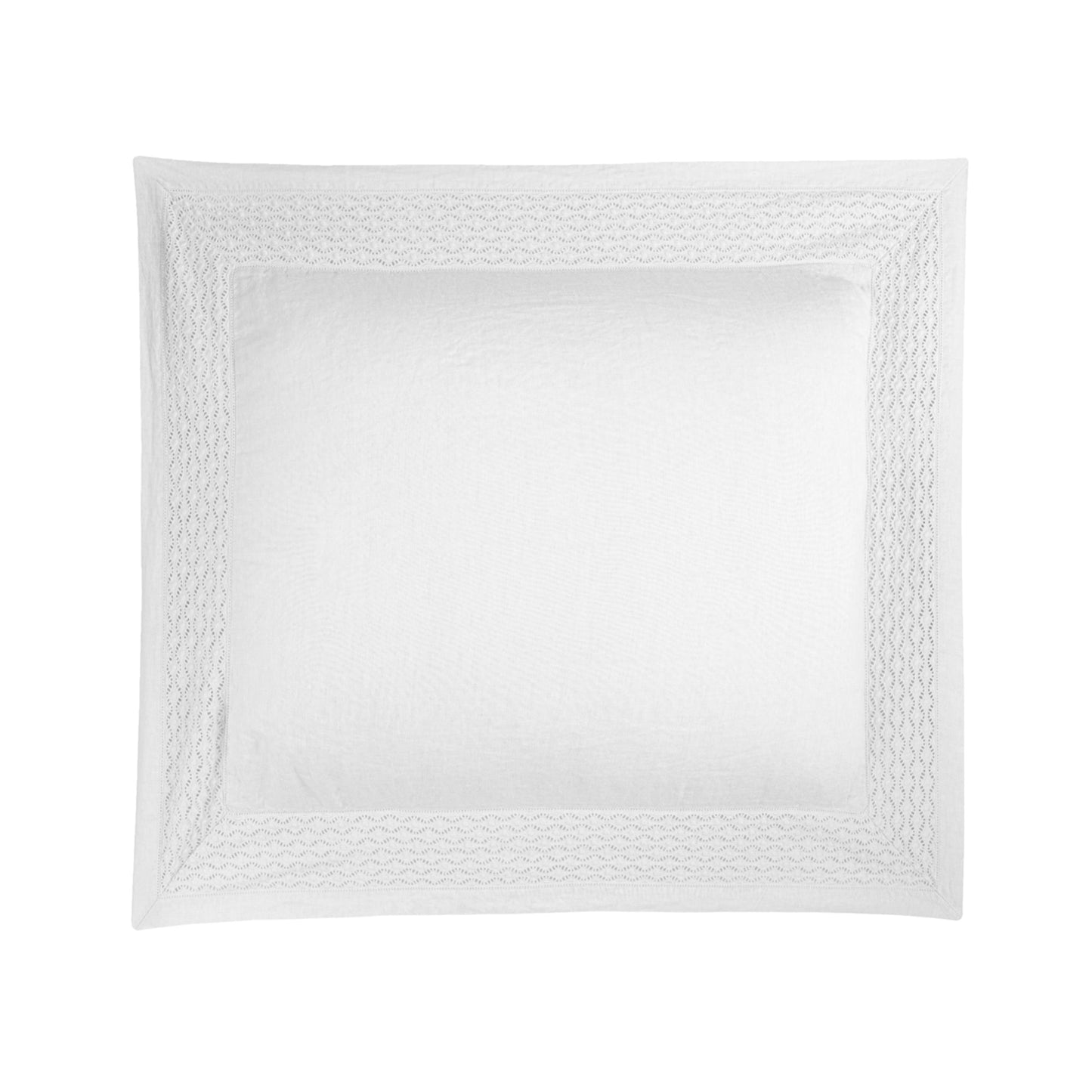 Silo of White BOVI Vintage Linen Bedding Euro Sham