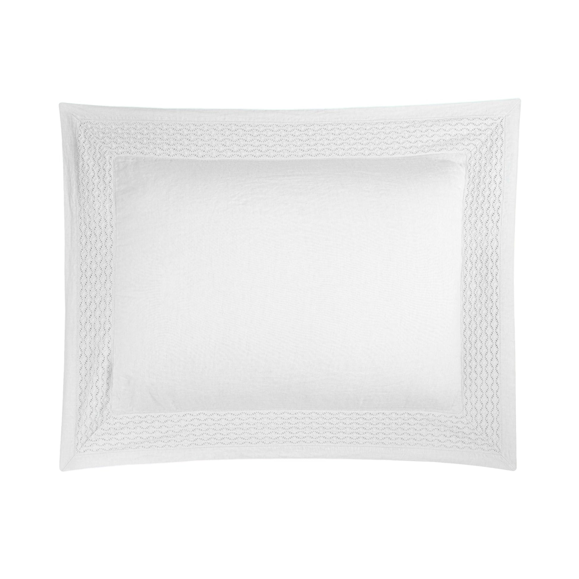 Silo of White BOVI Vintage Linen Bedding Standard Sham