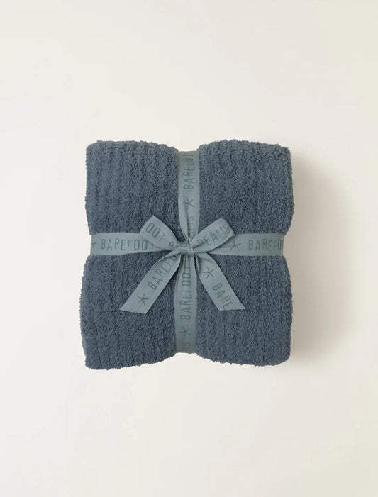 {Barefoot Dreams} CozyChic Throw Blanket :: Lite Ribbed :: Blue Cove