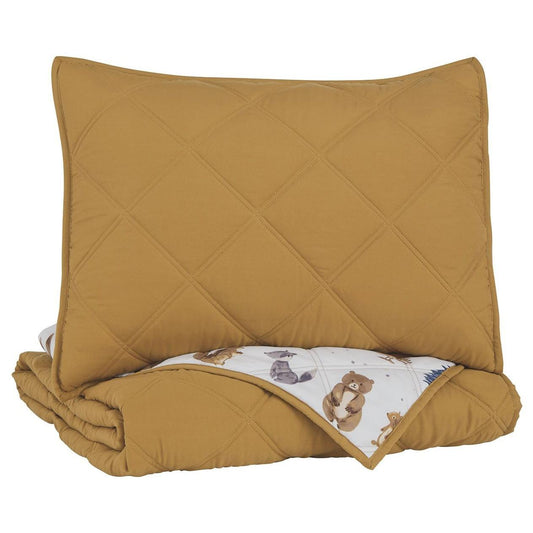 Cooperlen - Golden Brown - Twin Quilt Set