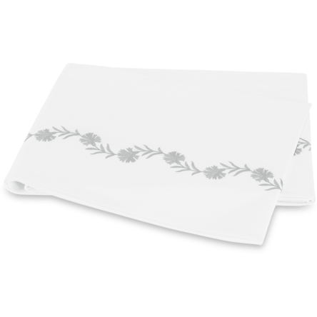 Matouk Daphne Bedding Flat Sheet Collection Silver