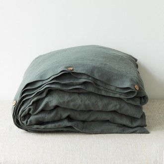 {Linen Tales} Linen Duvet Cover :: Twin (65x87) :: Forest Green