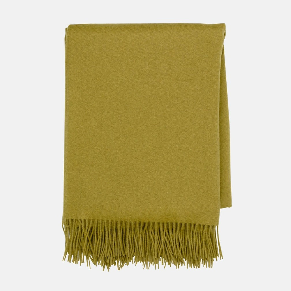 Olive Green Cashmere Throw Blanket