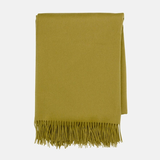 Olive Green Cashmere Throw Blanket