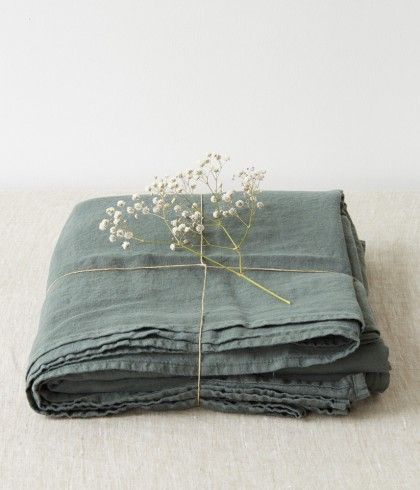 {Linen Tales} Linen Flat Sheet :: Queen (91x106) :: Forest Green