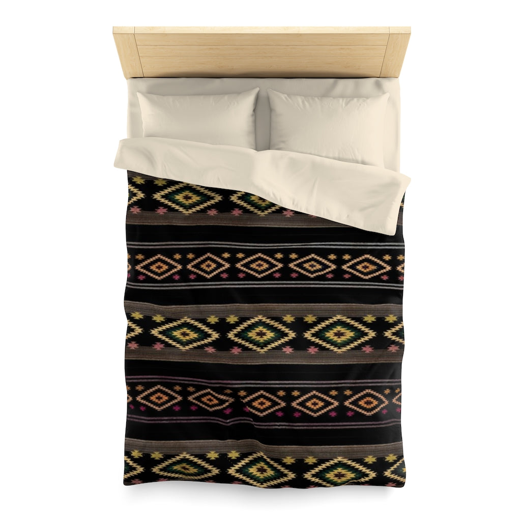 Funky Shaman Black Gold | Native American Pattern Duvet Cover