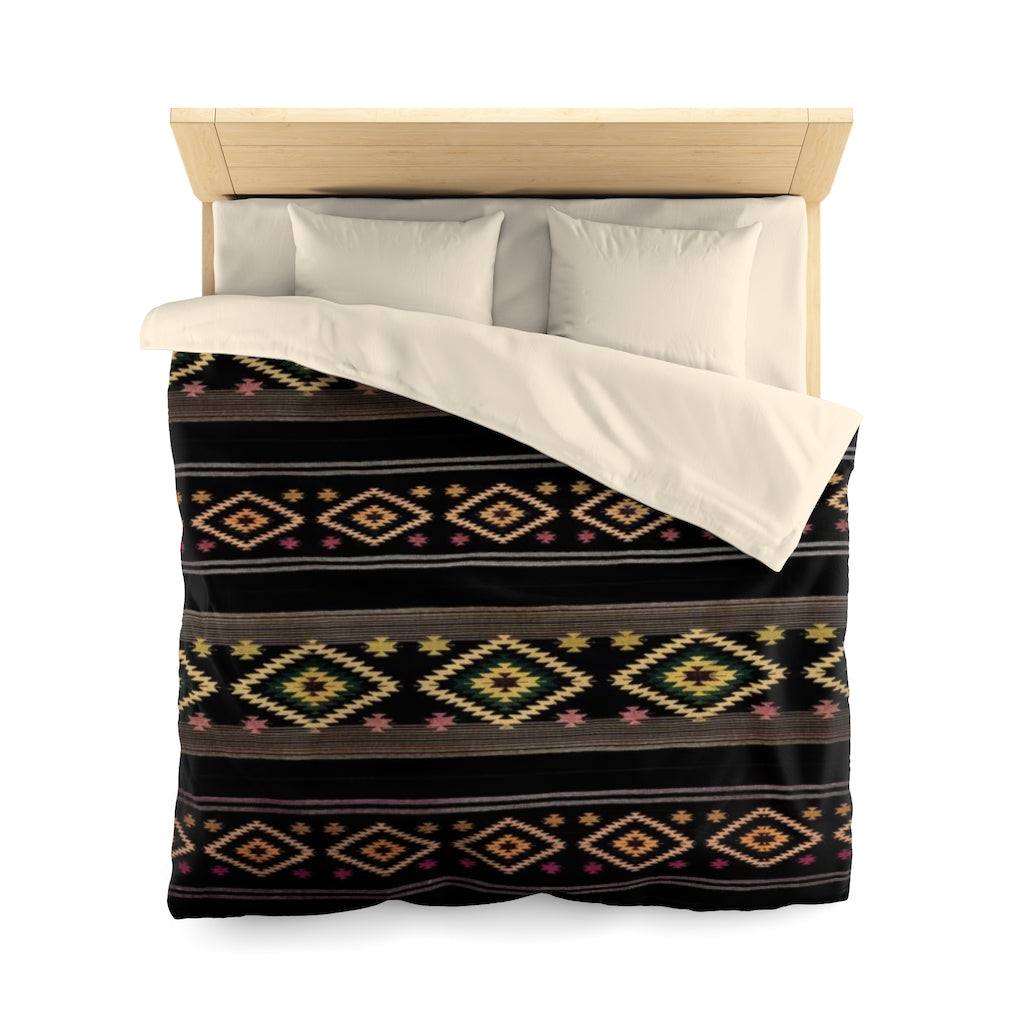 Funky Shaman Black Gold | Native American Pattern Duvet Cover