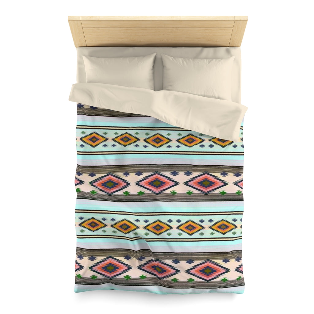 Funky Shaman Pale Mint | Native American Duvet Cover