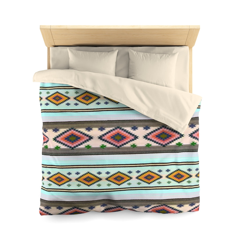 Funky Shaman Pale Mint | Native American Duvet Cover