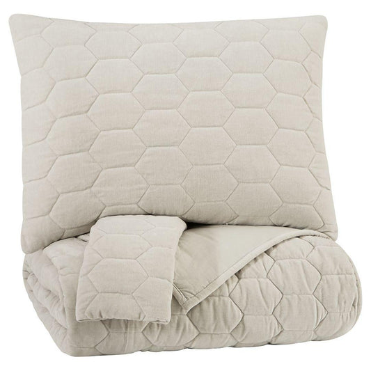 Hesper - Bone - Queen Coverlet Set