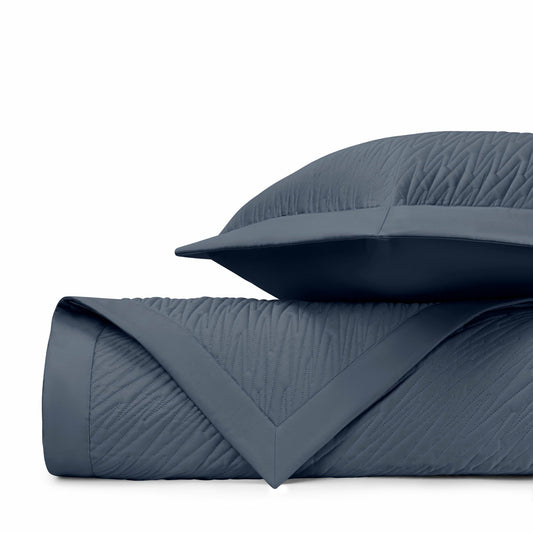 Home Treasures Blaze Quilted Fine Linens Bedding Stone Blue