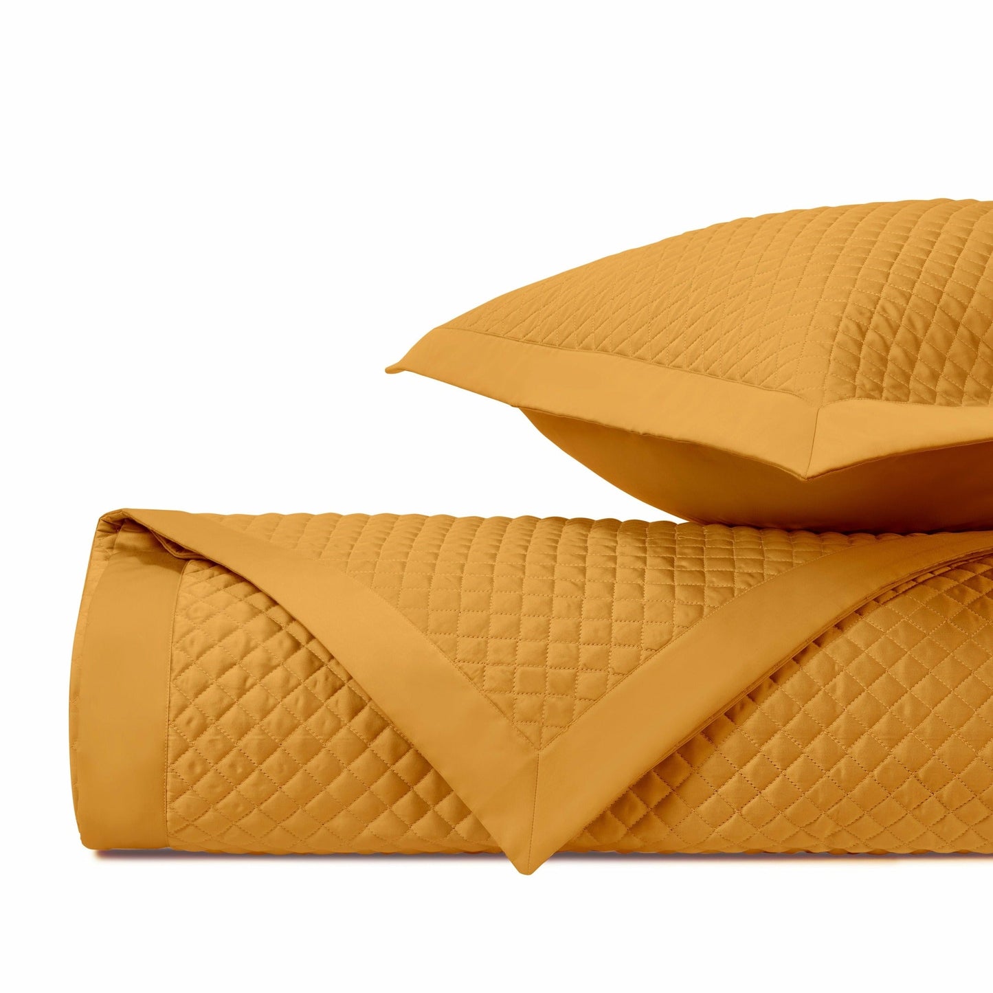 Home Treasures Diamond Pattern Quilted Bedding Marigold Fine Linens