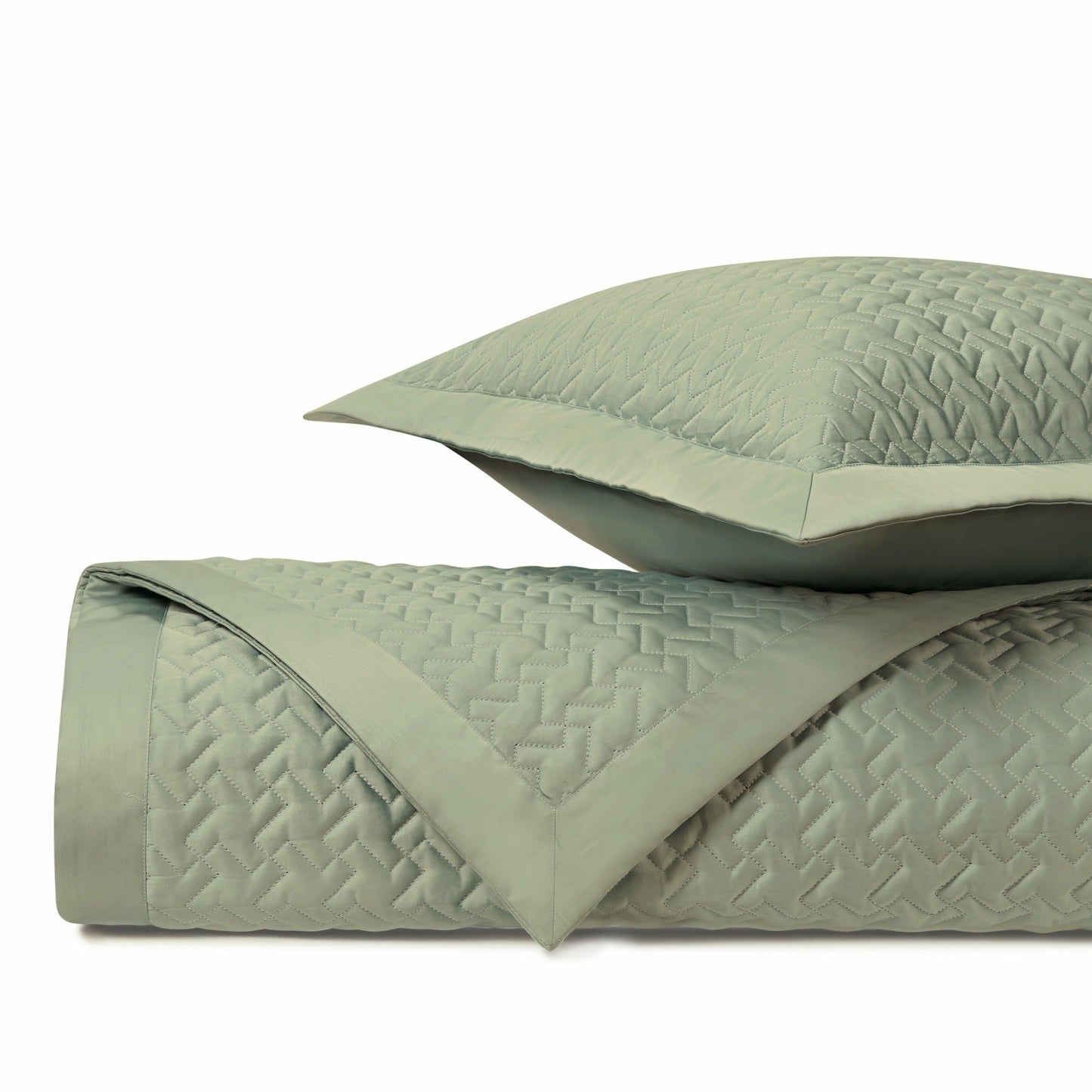 Home Treasures Houndstooth Quilted Bedding Crystal Green Fine Linens