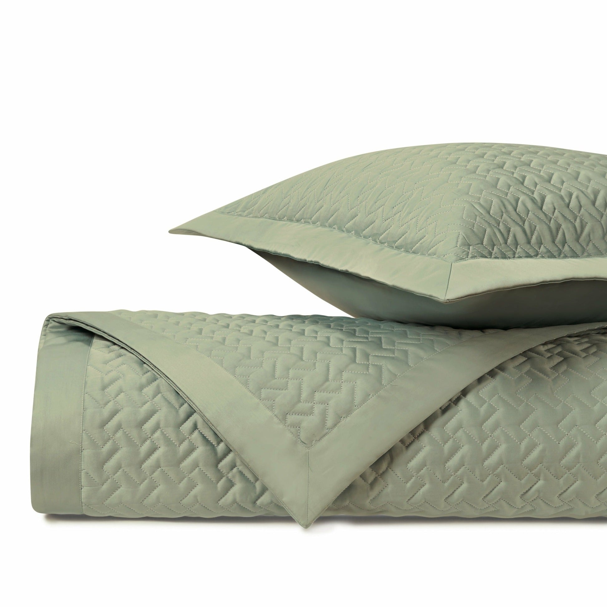 Home Treasures Houndstooth Quilted Bedding Crystal Green Fine Linens