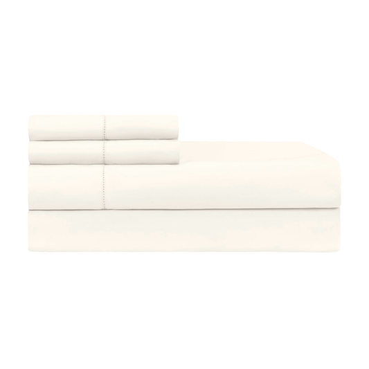 Folded Home Treasures Polycotton Bedding Sheet Set in Ivory Color